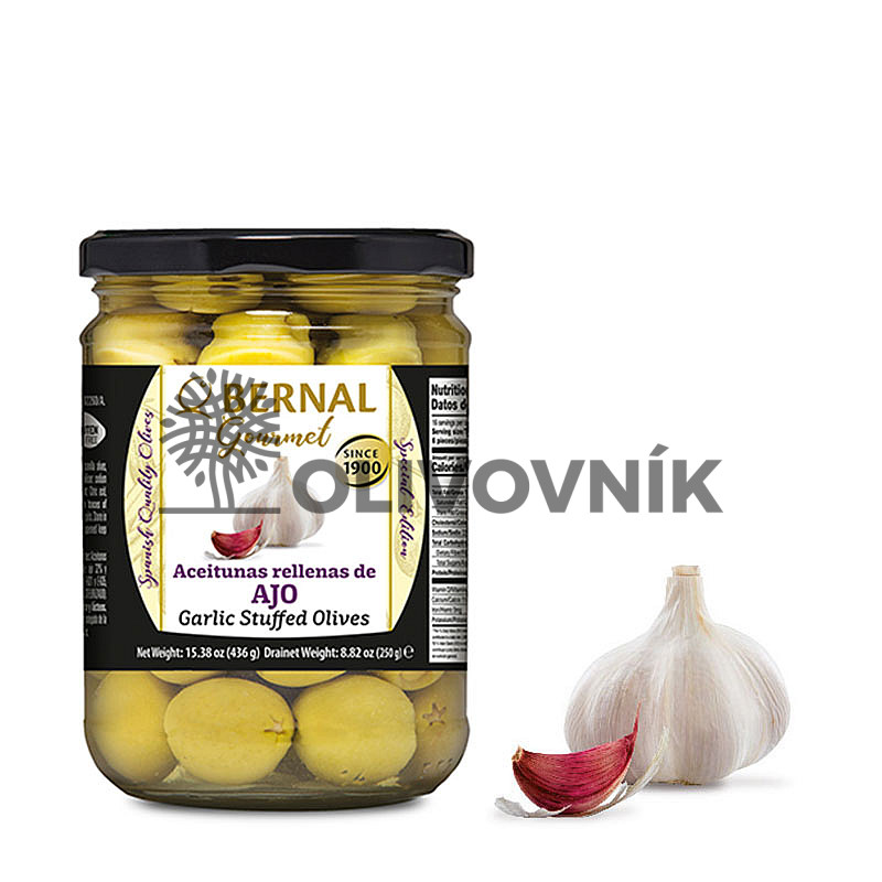 Bernal Gourmet olivy - plnené cesnakom (250g)