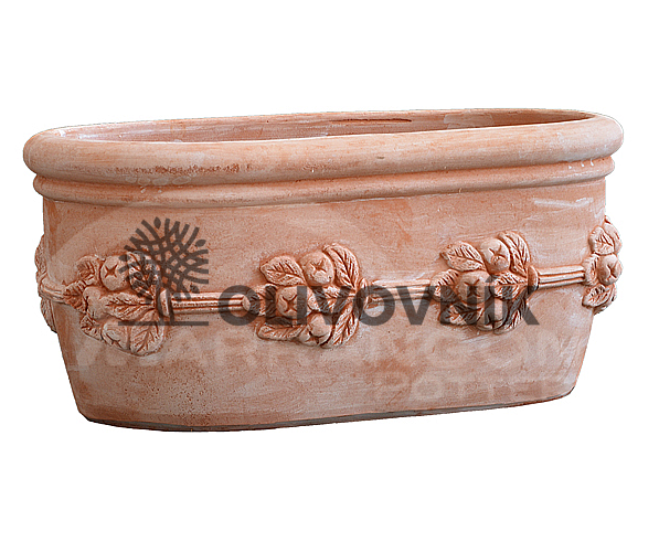 Terakota - kvetináč - Oval Planter with fruit - Taliansko